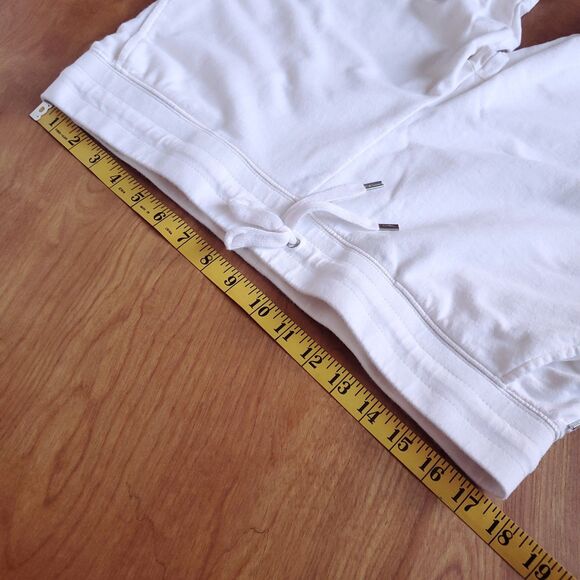 VTG Lauren Ralph Lauren Active Sweatpants Sz L *HOLE Cropped Cotton Cream Cargo - Picture 9 of 13